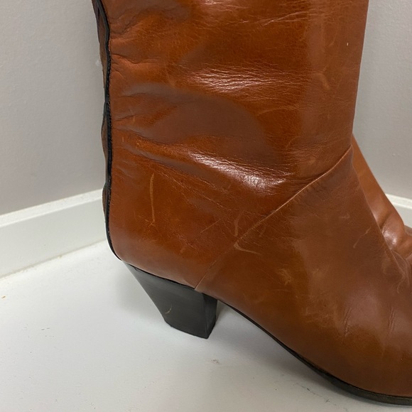 GOOD CONDITION CALDERONE MADE IN ITALY HIGH LEATHER BOOTS - 36.5 - Picture 7 of 13